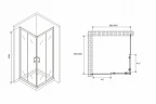 Душевой уголок Abber Schwarzer Diamant 90x90 AG02090B5 профиль Черный стекло прозрачное