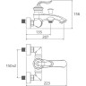 Смеситель для ванны Shouder Luka 0200107 Золото матовое