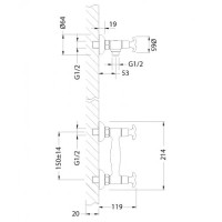 Смеситель для душа Lemark Flora LM0103C Хром латунь на стену