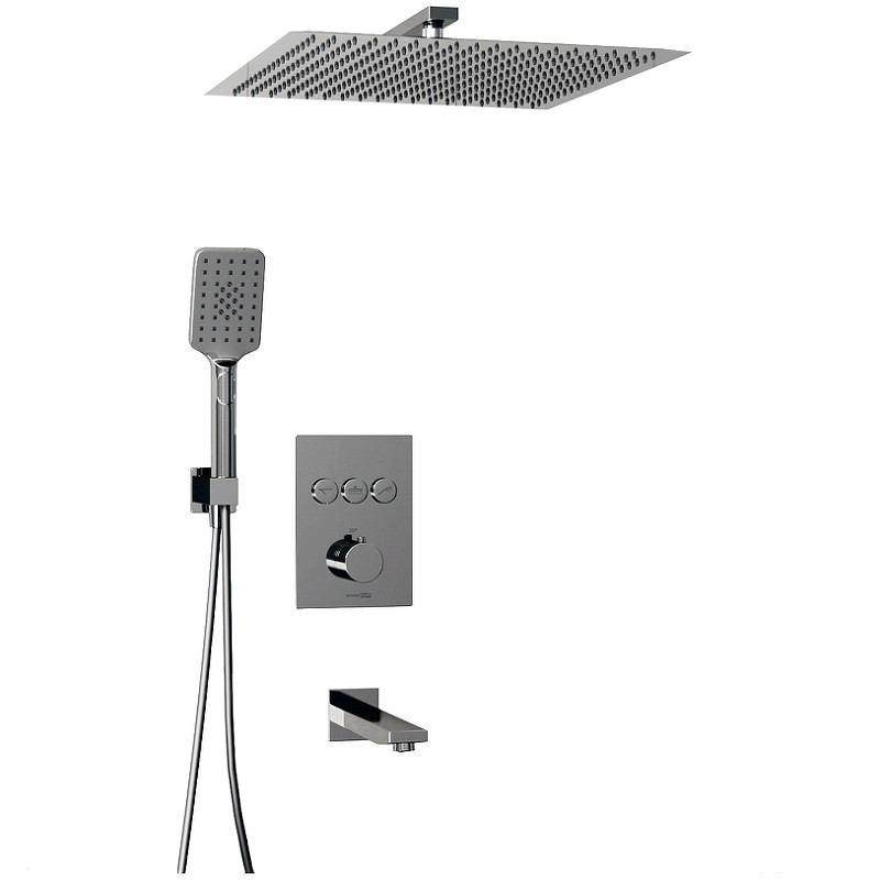 Душевая система WasserKRAFT Neime A171919 с термостатом Хром латунь встраиваемый
