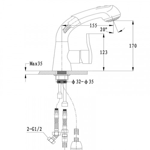 Смеситель для кухни GranFest 3773 цвет Иней