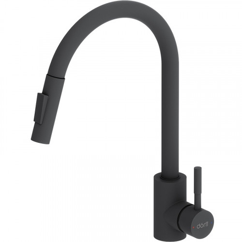 Смеситель для кухни Dorff Logic D3007522 Черный нержавеющая сталь