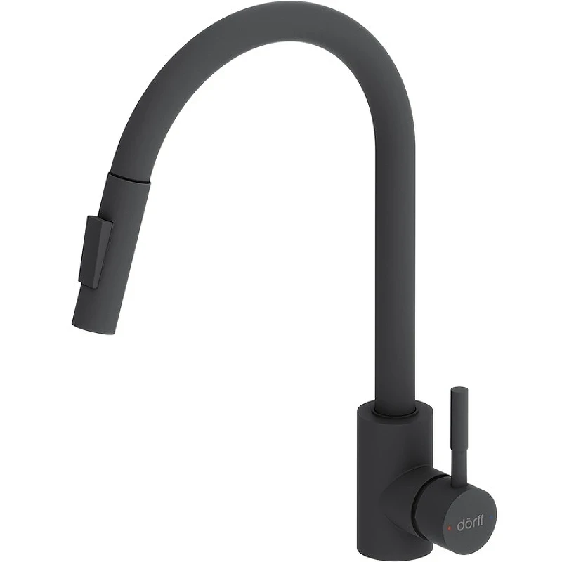 Смеситель для кухни Dorff Logic D3007522 Черный нержавеющая сталь