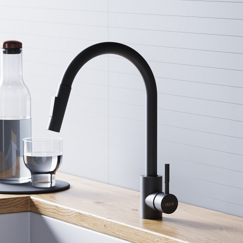 Смеситель для кухни Dorff Logic D3007522 Черный нержавеющая сталь