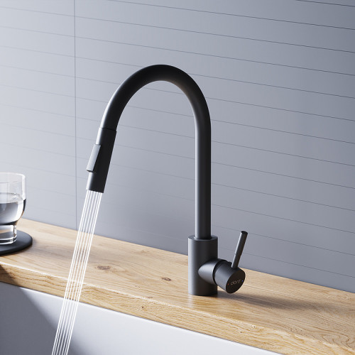 Смеситель для кухни Dorff Logic D3007522 Черный нержавеющая сталь