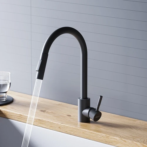 Смеситель для кухни Dorff Logic D3007522 Черный нержавеющая сталь