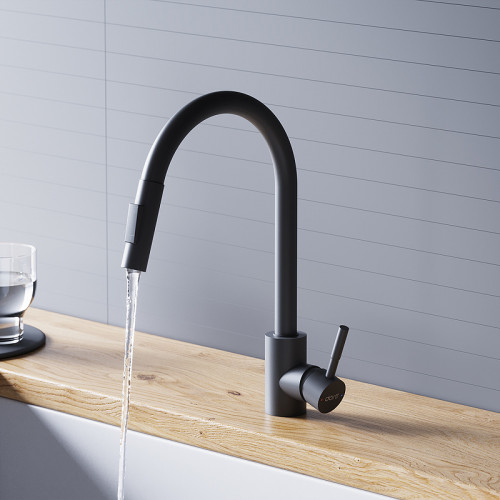 Смеситель для кухни Dorff Logic D3007522 Черный нержавеющая сталь