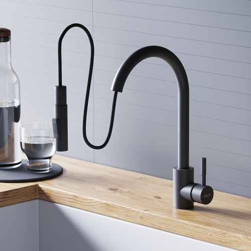 Смеситель для кухни Dorff Logic D3007522 Черный нержавеющая сталь