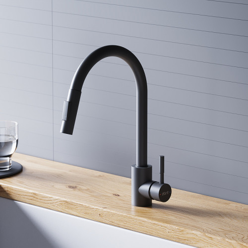 Смеситель для кухни Dorff Logic D3007522 Черный нержавеющая сталь