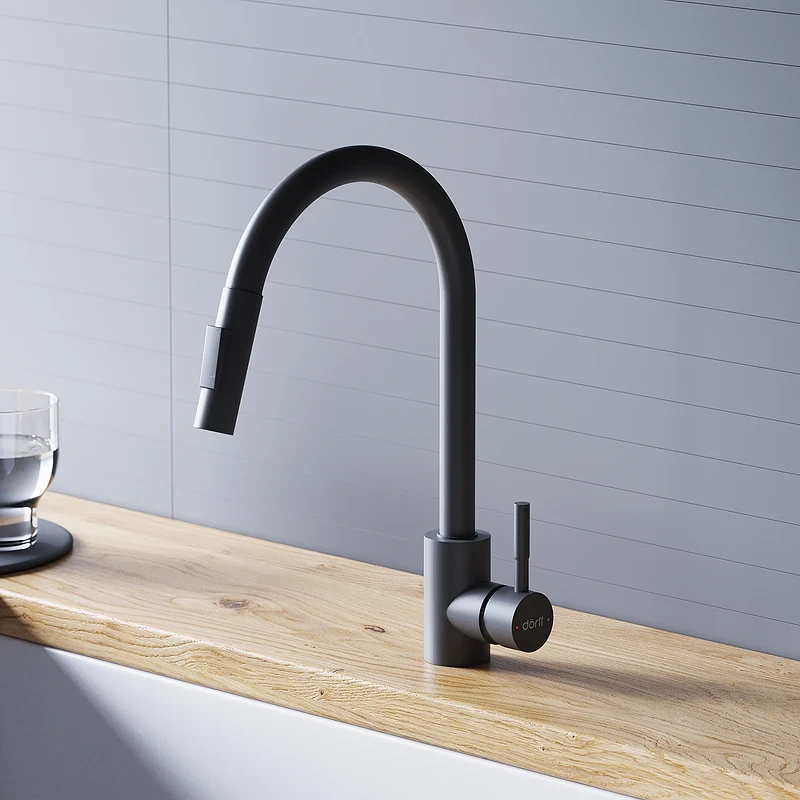 Смеситель для кухни Dorff Logic D3007522 Черный нержавеющая сталь
