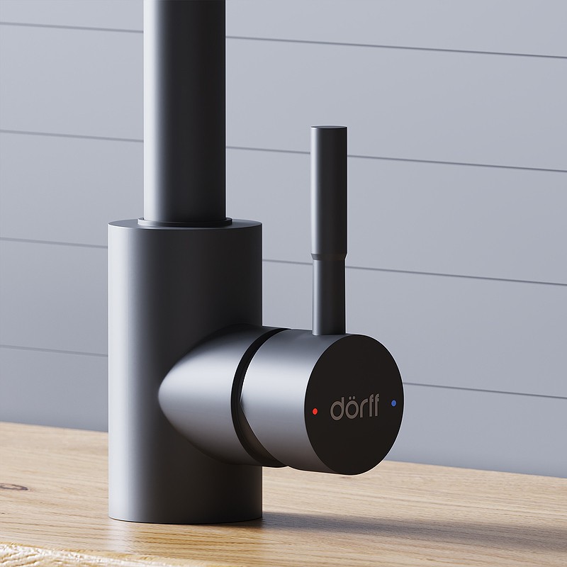 Смеситель для кухни Dorff Logic D3007522 Черный нержавеющая сталь