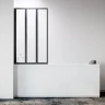 Шторка на ванну Veconi Palau PL-73BL 120 L PL73BL-120-01-19C4 профиль Черный матовый стекло прозрачное