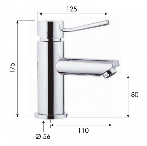 Смеситель для раковины Remer Minimal N112 цвет Хром