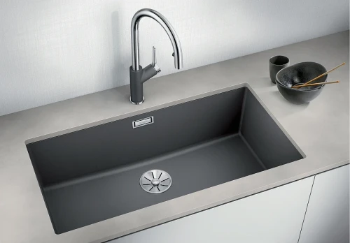 Кухонная мойка Blanco Subline 800-U 523143 Алюметаллик искусственный камень (литьевой мрамор) встраиваемый