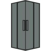 Душевой уголок Grossman Cosmo 80х80 300.K33.02.8080.21.10 профиль Черный матовый стекло тонированное