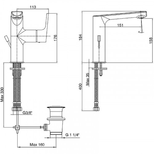 Смеситель для раковины E.C.A. Luna 102108973EX Хром латунь