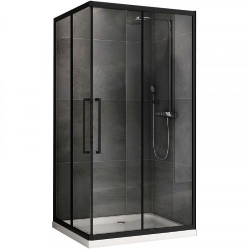 Душевой уголок Abber Schwarzer Diamant 120x80 AG02128BH профиль Черный стекло прозрачное