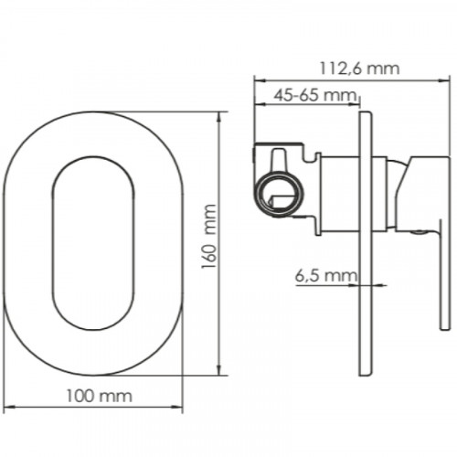 Смеситель для душа WasserKRAFT Elbе 7451 Черный матовый латунь встраиваемый