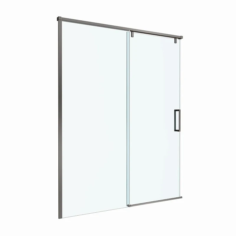 Душевая дверь BelBagno Soft Close-1 160 SOFT_CLOSE-1-BF-1-160-C-GM профиль Оружейная сталь стекло прозрачное