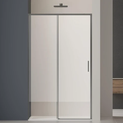 Душевая дверь Vincea Софт 2 (Soft 2) 140 VDS-3SO2140CLGM профиль Вороненая сталь стекло прозрачное