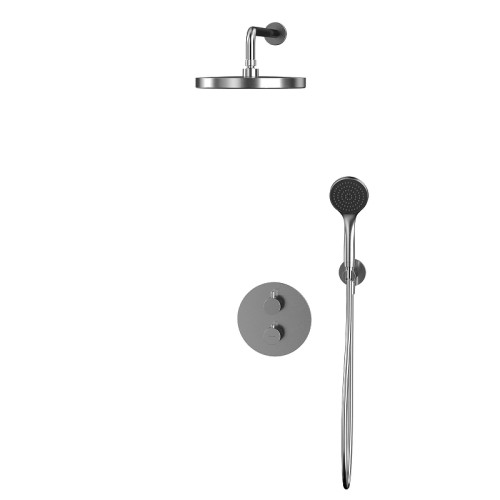 Душевая система Whitecross Y brushed nickel YSET08BASICNIB с термостатом цвет Никель брашированный