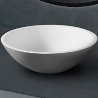 Раковина-чаша Abber Stein 40 AS2608 Белая матовая искусственный камень (литьевой мрамор) накладная
