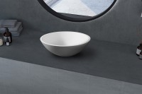 Раковина-чаша Abber Stein 40 AS2608 Белая матовая искусственный камень (литьевой мрамор) накладная