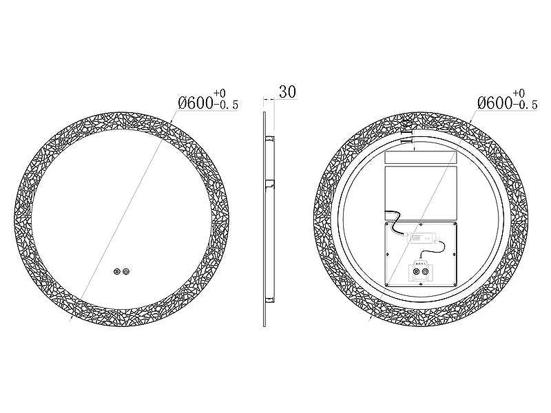 Зеркало Uni-Flow Mirror 60 M-213 с подсветкой с сенсорным выключателем и подогревом
