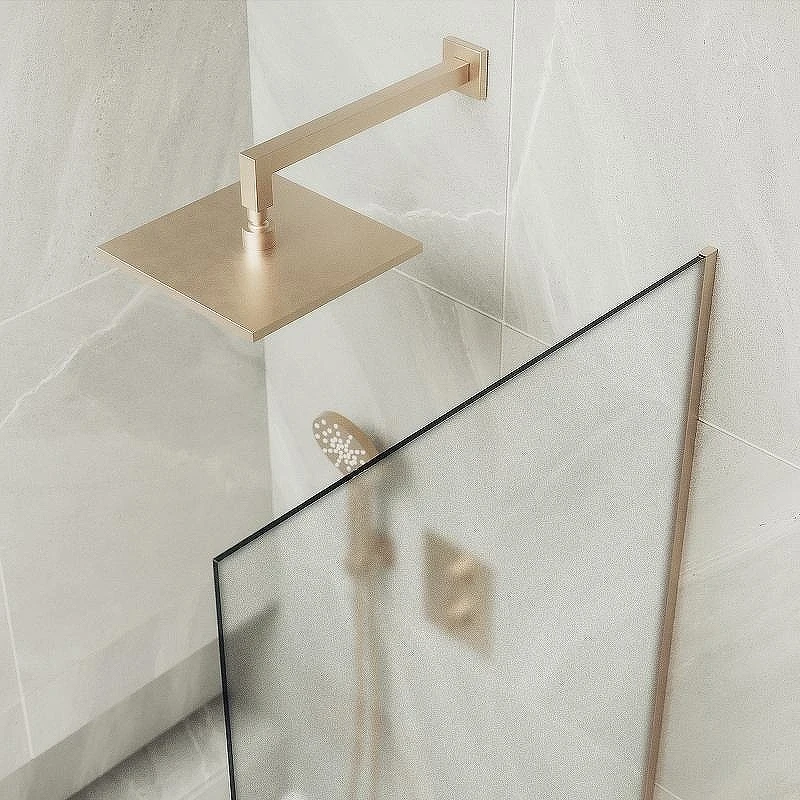 Шторка на ванну Maybah Glass MGV-95-2у 900x1400 в узком профиле Бронза стекло сатиновое