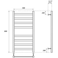 Водяной полотенцесушитель Point Меркурий PN83158B П8 500x800 Черный