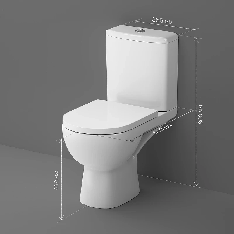 Унитаз компакт AM.PM Sunny FlashClean C85C8600SC с бачком и сиденьем Микролифт фарфор напольный