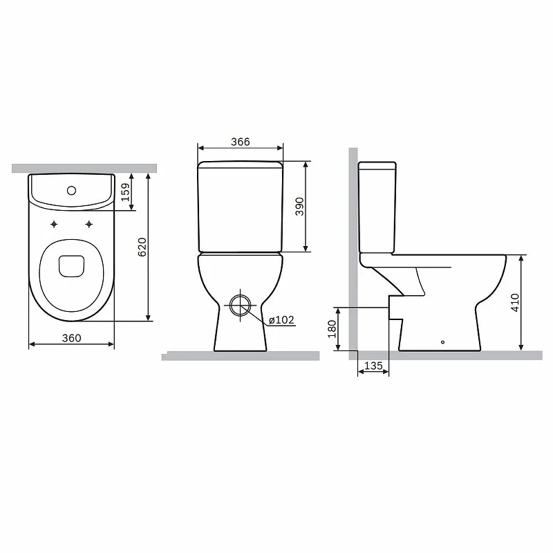 Унитаз компакт AM.PM Sunny FlashClean C85C8600SC с бачком и сиденьем Микролифт фарфор напольный