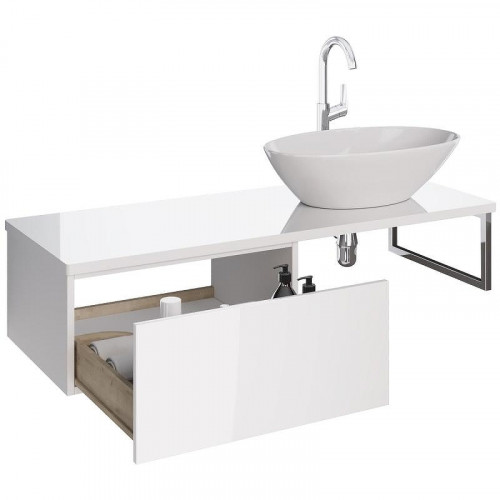 Тумба под раковину Dreja Box 60 99.9100 подвесная Белый глянец