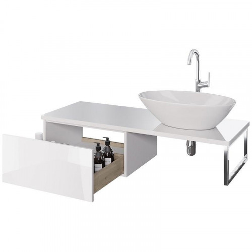 Тумба под раковину Dreja Box 60 99.9100 подвесная Белый глянец