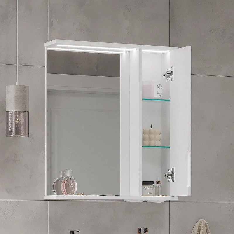 Зеркало со шкафом Volna Lake 60 R zsLAKE60.R-01 с подсветкой Белое