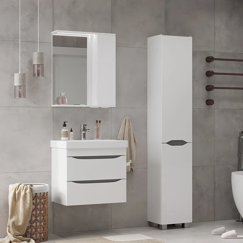 Зеркало со шкафом Volna Lake 60 R zsLAKE60.R-01 с подсветкой Белое