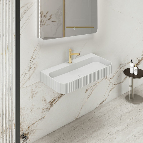 Раковина Vincea 90 VWB-6SG90MW Белая матовая искусственный камень (литьевой мрамор) подвесная