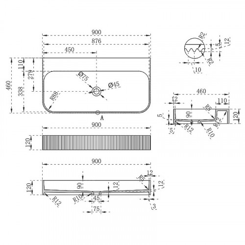 Раковина Vincea 90 VWB-6SG90MW Белая матовая искусственный камень (литьевой мрамор) подвесная