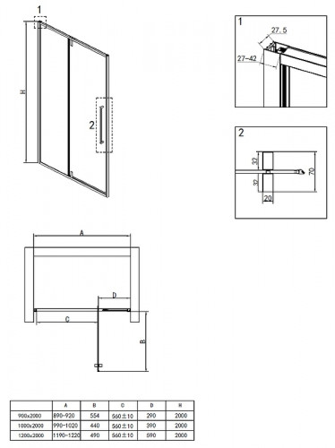 Душевая дверь RGW Stilvoll SV-03 90 06320309-11 профиль Хром стекло прозрачное