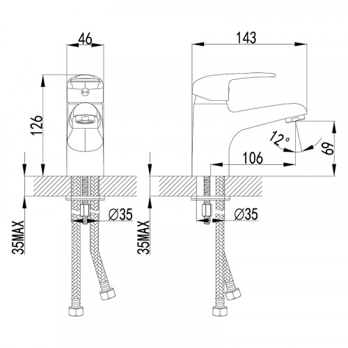 Смеситель для раковины Lemark Pramen LM3306C Хром