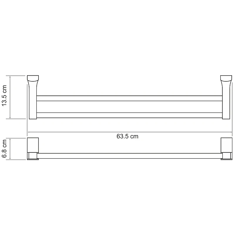Полотенцедержатель WasserKRAFT Leine K-5040W двойной Хром