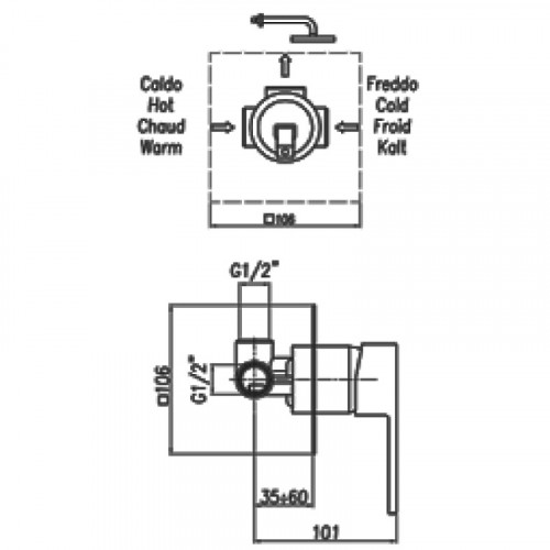 Смеситель для душа Webert Pegaso PE880101740 Белый матовый встраиваемый