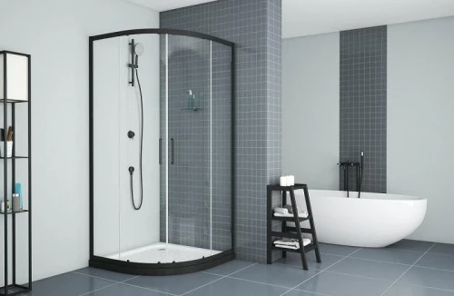 Душевой уголок Bravat Black Line 90x90 BS090.1201B профиль Черный стекло прозрачное