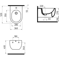 Биде Bien Vokha MDBA05201VD1W5000 подвесное Белое