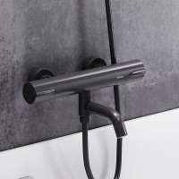 Смеситель для ванны Damixa Scandinavian Pure 363000300 с термостатом Черный матовый латунь на стену