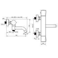 Смеситель для ванны Damixa Scandinavian Pure 363000300 с термостатом Черный матовый латунь на стену