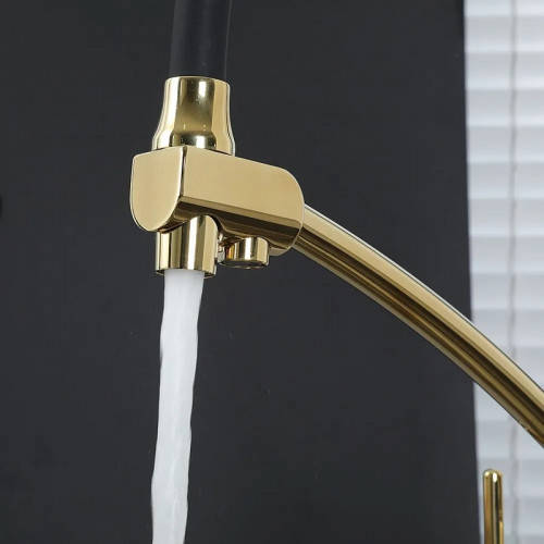 Смеситель для кухни Gappo G4398-13 Золото Черный латунь