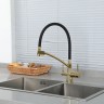 Смеситель для кухни Gappo G4398-13 Золото Черный латунь