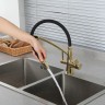 Смеситель для кухни Gappo G4398-13 Золото Черный латунь