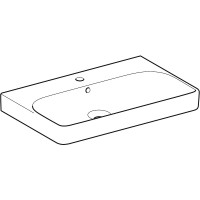 Раковина Geberit Smyle Square 90 500.251.01.1 Белая фарфор полувстраиваемая
